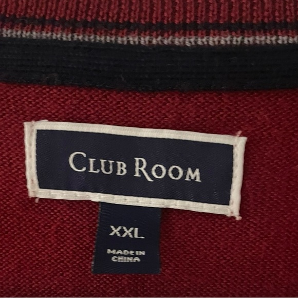 Club Room Men’s Sweater Size XXL Burgundy Color Merino Wool Blend Crew Neck - Picture 3 of 5